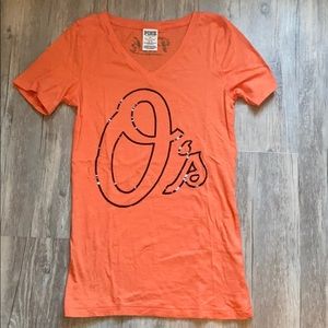 Orioles PINK v neck *extra small*